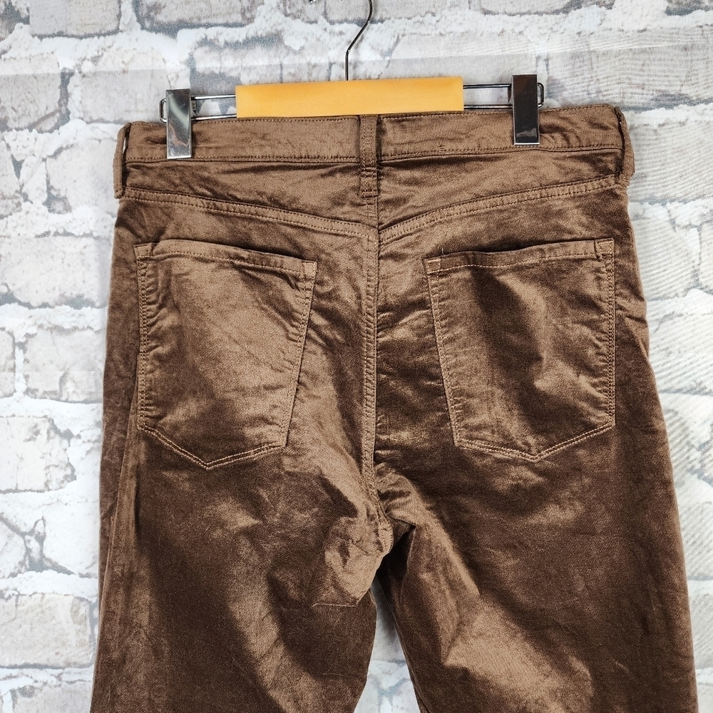 Banana Republic High Rise Velvet Flare Jean Coconut Brown Size 31L Preppy Boho - Picture 13 of 16